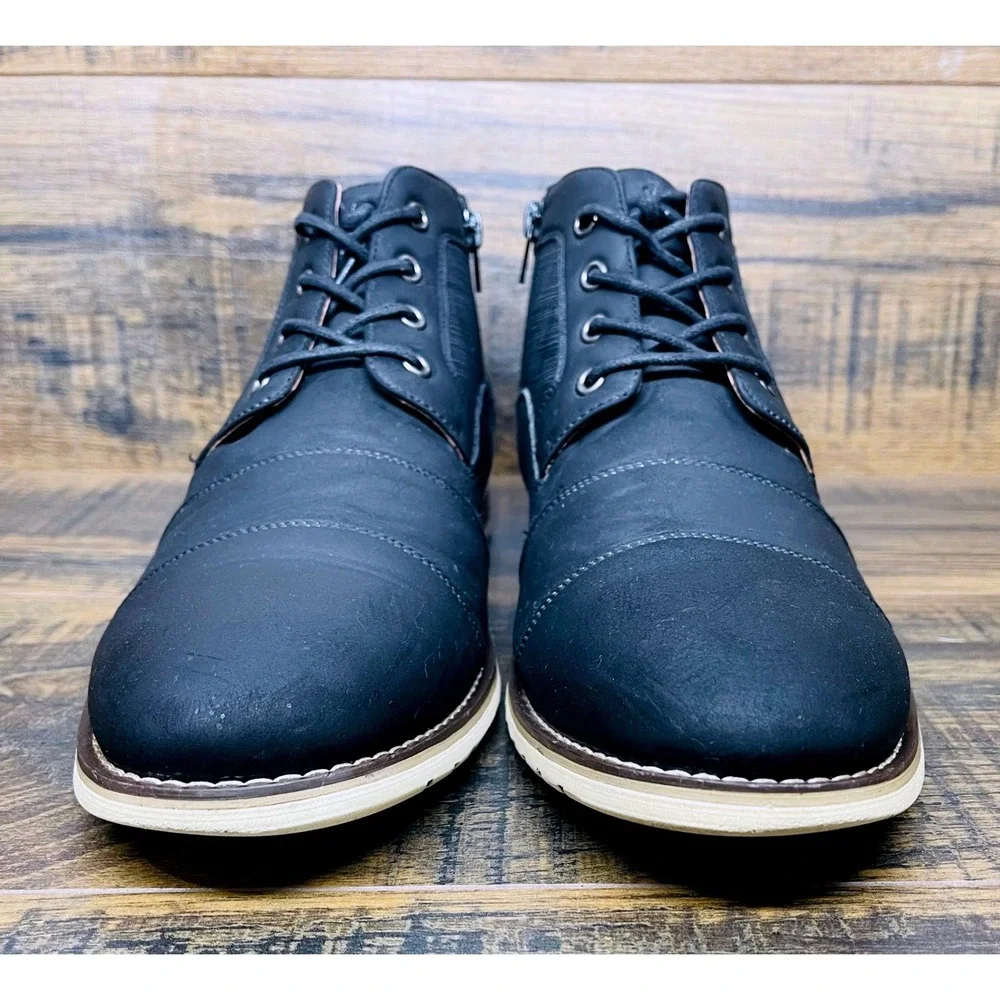 Ferro Aldo Boots Mens 12‎ Blaine Black Cap Toe Lace Up Casual Chukka